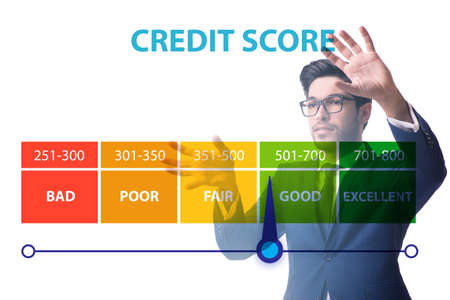 Businessman in credit score conceptの写真素材
