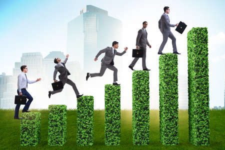 Businessman in the green ecology growth concept