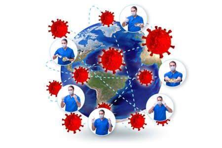 Coronavirus covid-19 pandemic concept with doctorの写真素材