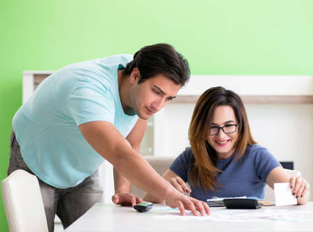 Young family struggling with personal finance