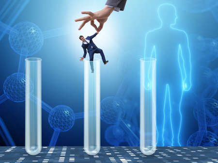 Artificial intelligence concept with businessman out of tubeの写真素材