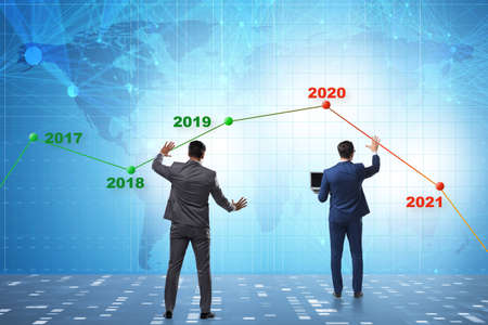 Businessman in market crash conceptの写真素材