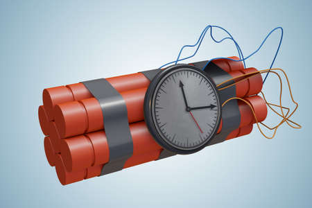 Dynamite sticks with dangerous explosives - 3d rendering
