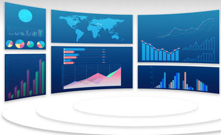 Business charts and infographics - 3d rendering