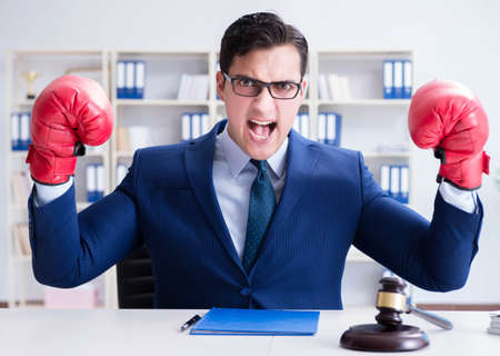 Lawyer working in his officeの写真素材