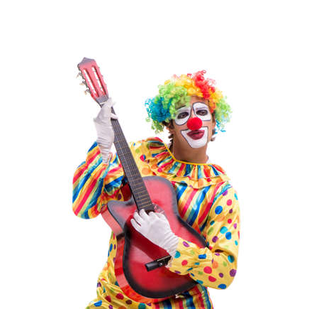 Funny clown isolated on white backgroundの写真素材