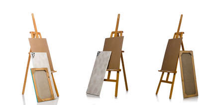 The easel isolated on the white backgroundの写真素材