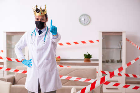 Doctor in virology concept at homeの写真素材