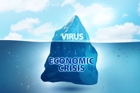 Concept of economic crisis from coronavirus covid19 - 3d renderingの写真素材