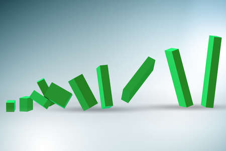 Collapsing bar charts in crisis - 3d rendering