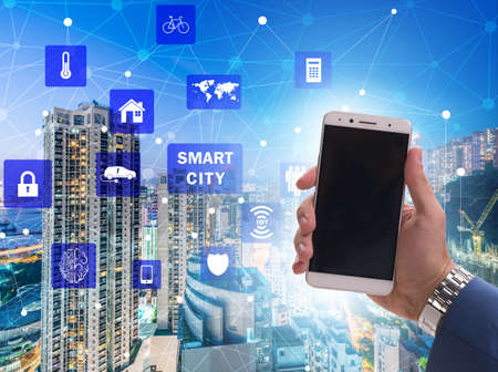 Smart city in innovation concept
