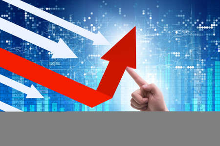 Economic recovery concept with line charts
