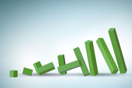 Collapsing bar charts in crisis - 3d rendering