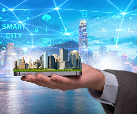 Smart city in innovation concept