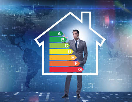 Businessman in energy efficiency conceptの写真素材