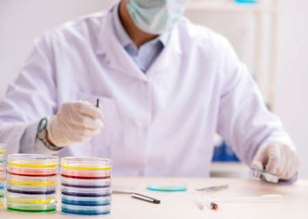 The young chemist working in the lab