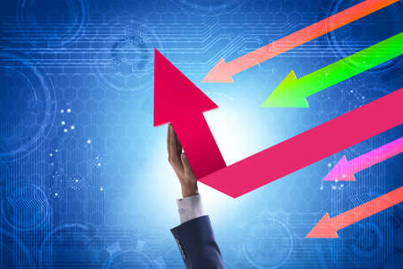 Economic recovery concept with line chartsの写真素材