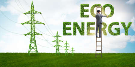 Businessman in the green energy concept