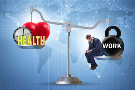 Concept of balance between work and healthの写真素材