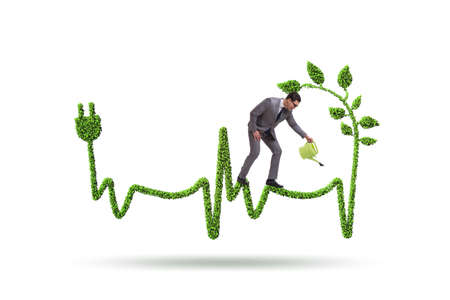Green energy concept with businessman