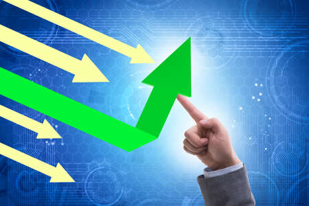 Economic recovery concept with line charts