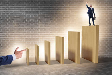 Domino effect and the competition conceptの写真素材