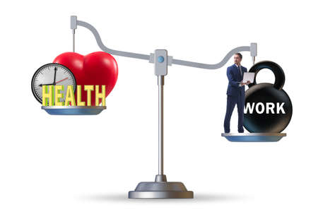 Concept of balance between work and the healthの写真素材