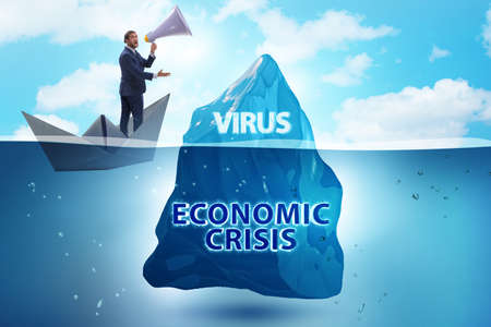 Economic crisis concept in coronavirus covid-19の写真素材