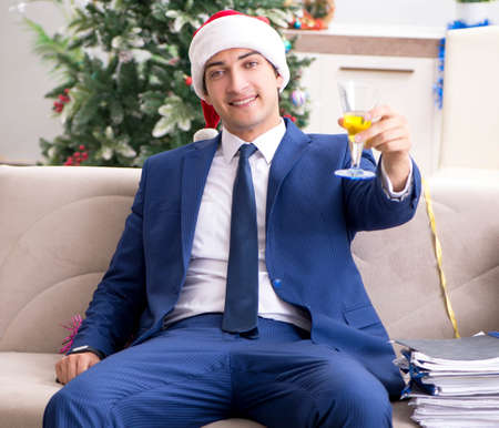 Busy employee working from homeの写真素材