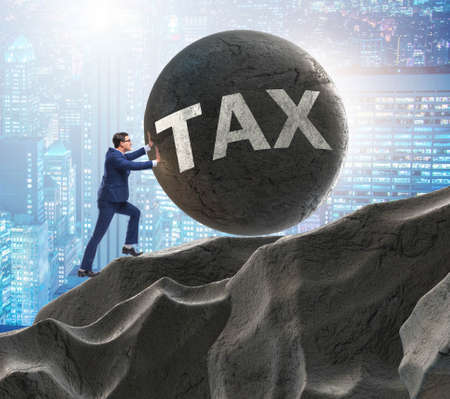 The business concept of tax payments burdenの写真素材