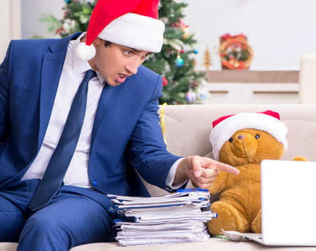 Busy employee working from homeの写真素材