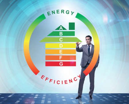 Businessman in energy efficiency concept