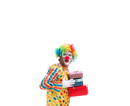 Funny clown isolated on white backgroundの写真素材