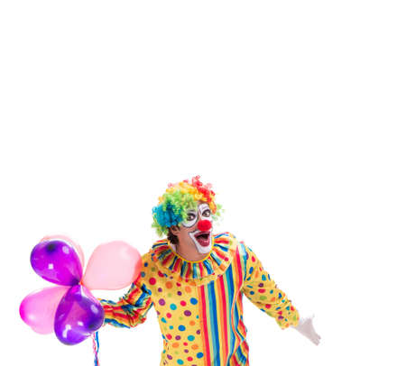The funny clown isolated on white backgroundの写真素材