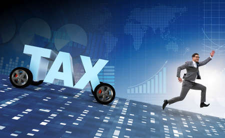 Business concept of tax payments burdenの写真素材