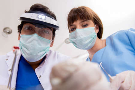 Concept of treating teeth at dentists