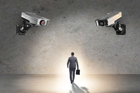 Cameras wathing man in spying conceptの写真素材