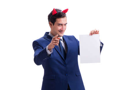 Devil businessman isolated on white background