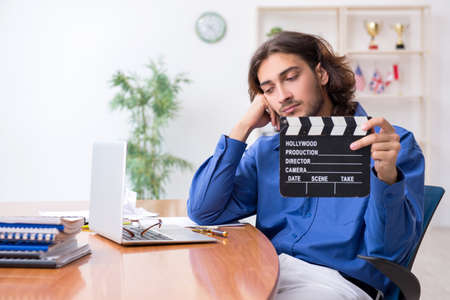 Movie director working in the studioの写真素材