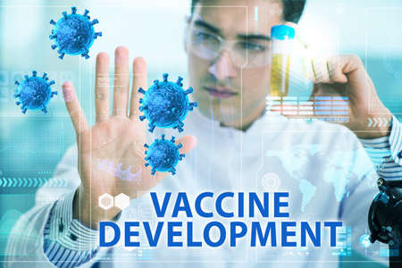Coronavirus covid-19 vaccine development conceptの写真素材