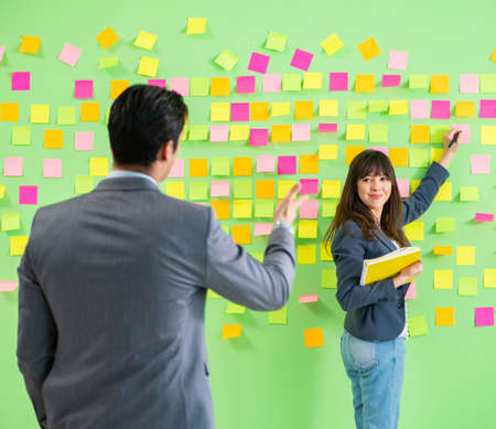 Business colleagues discussing future priorities