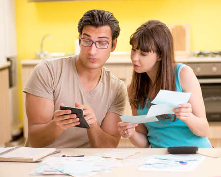 Young family struggling with personal finance