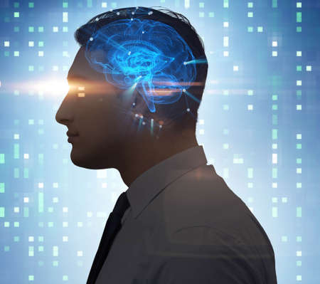 Artificial intelligence concept with man