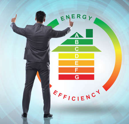 Businessman in energy efficiency concept