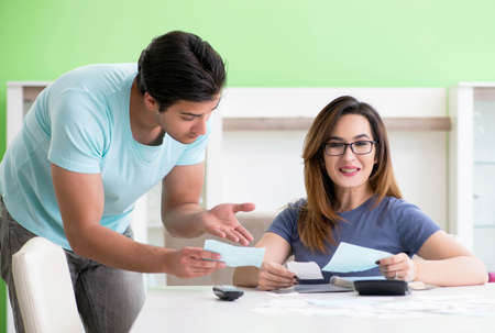 Young family struggling with personal financeの写真素材