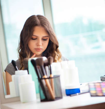 Young woman in the beauty salonの写真素材