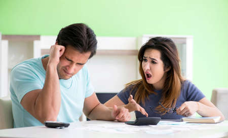 Young family struggling with personal financeの写真素材