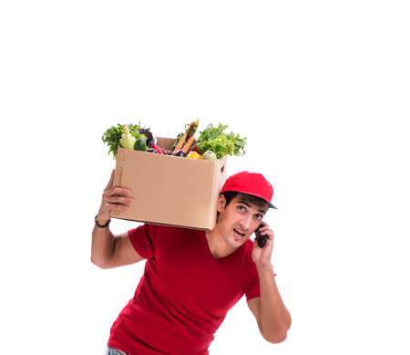 Concept of shopping delivery isolated on white backgroundの写真素材