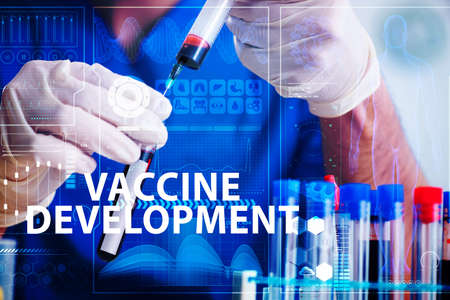 Coronavirus covid-19 vaccine development conceptの写真素材