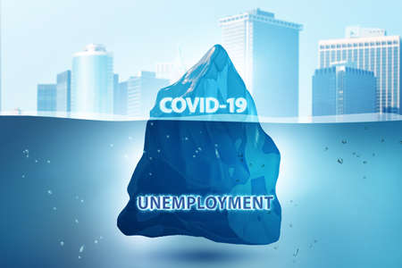 Concept of economic crisis from coronavirus covid-19 - 3d renderの写真素材